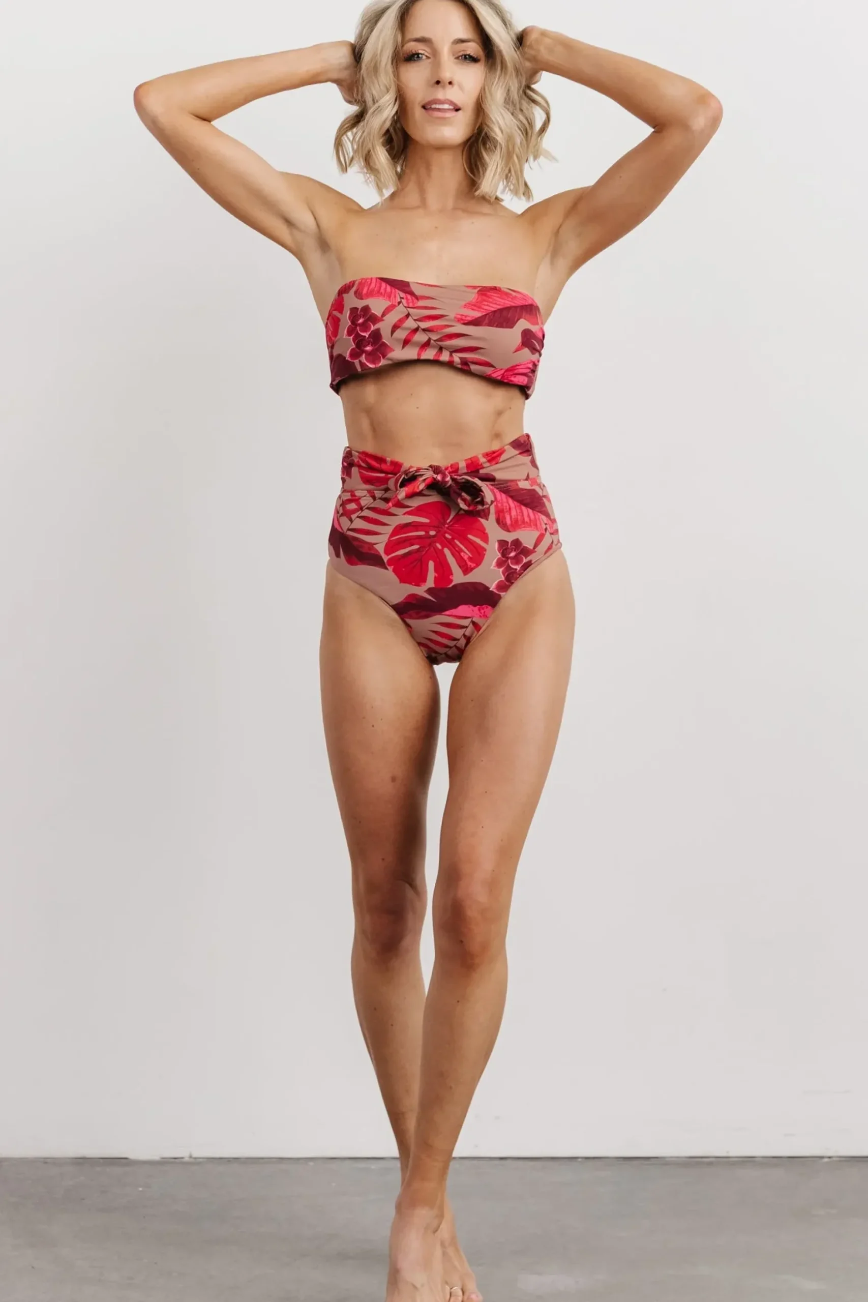 Baltic Born bikini|Milos High Waist Bikini Bottom | Red Print