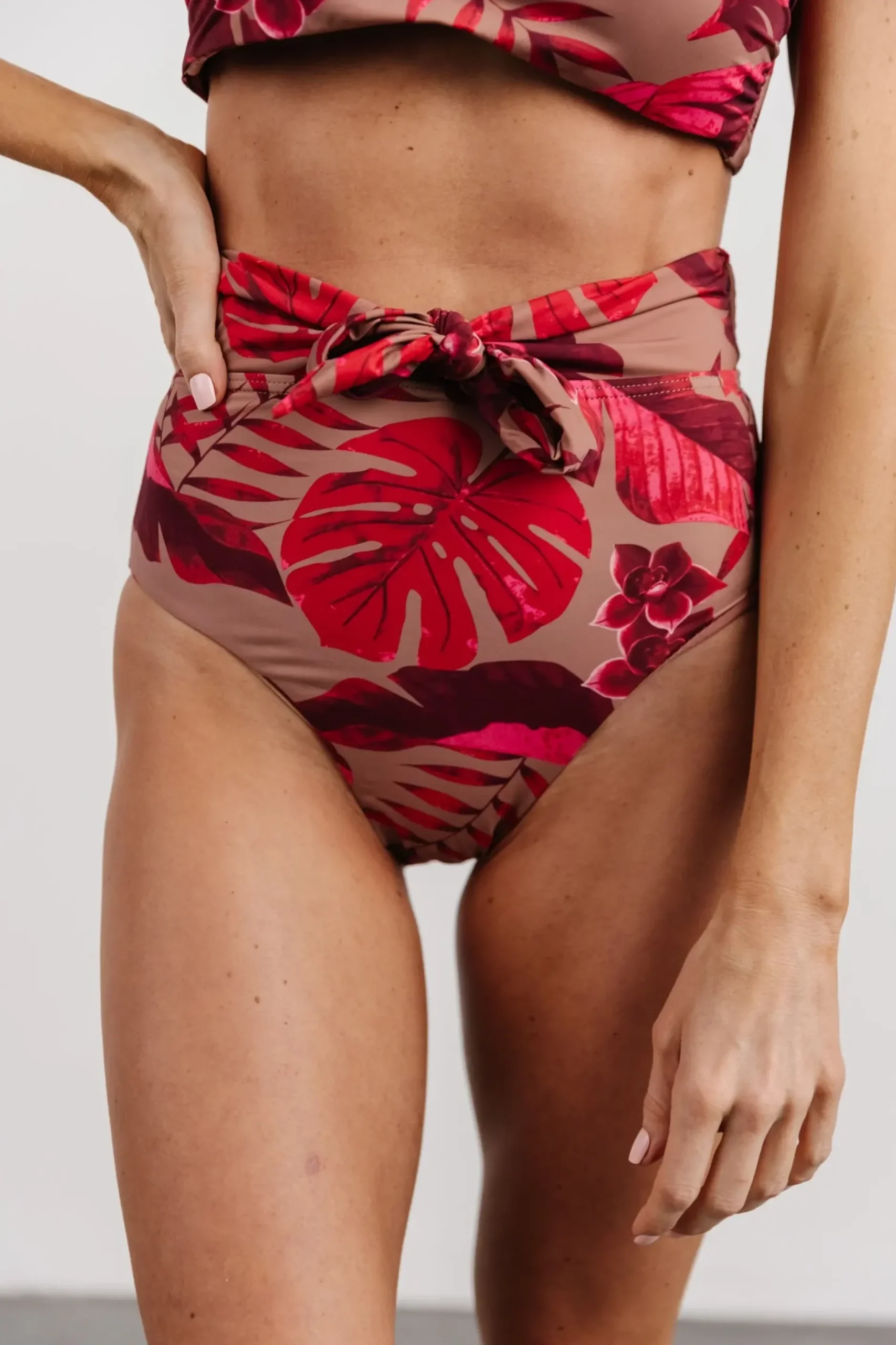 Baltic Born bikini|Milos High Waist Bikini Bottom | Red Print