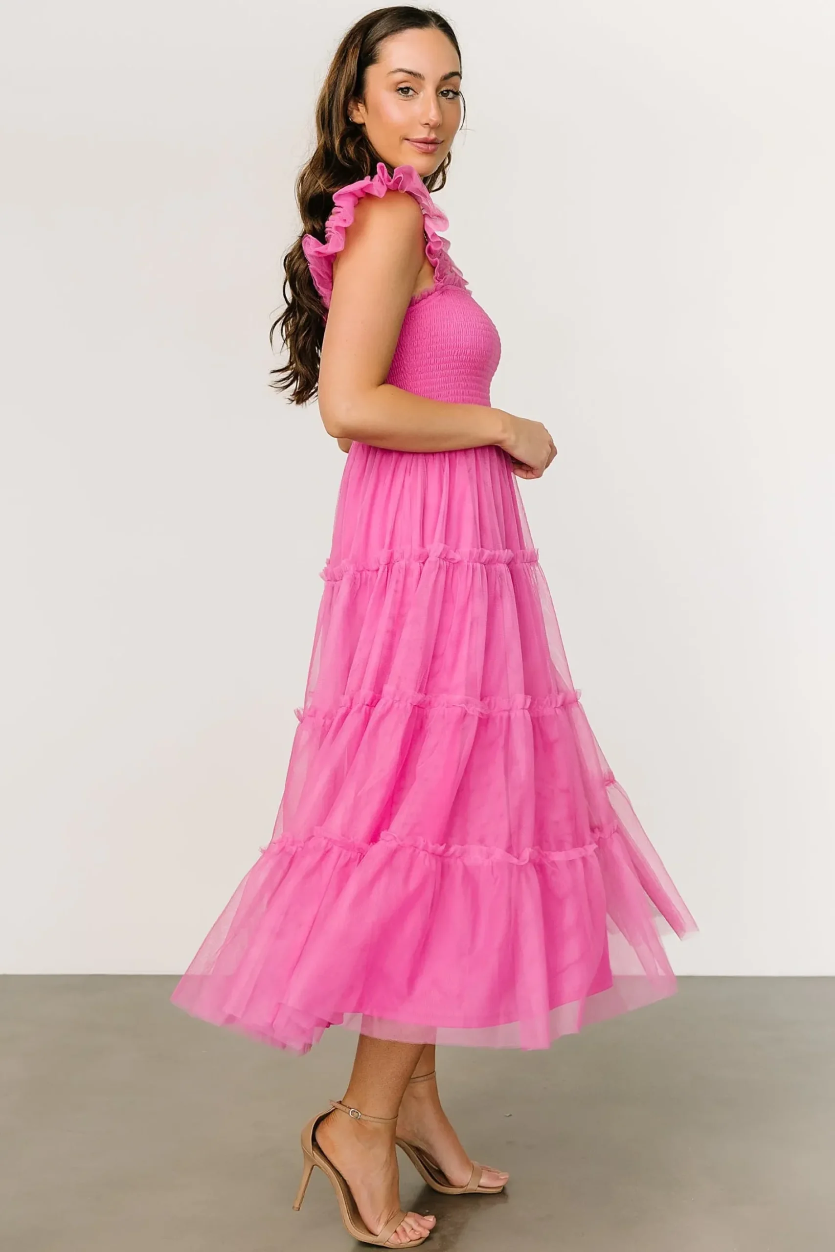 Baltic Born midi dresses|Mindi Tulle Midi Dress | Pink