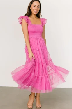 Baltic Born midi dresses|Mindi Tulle Midi Dress | Pink