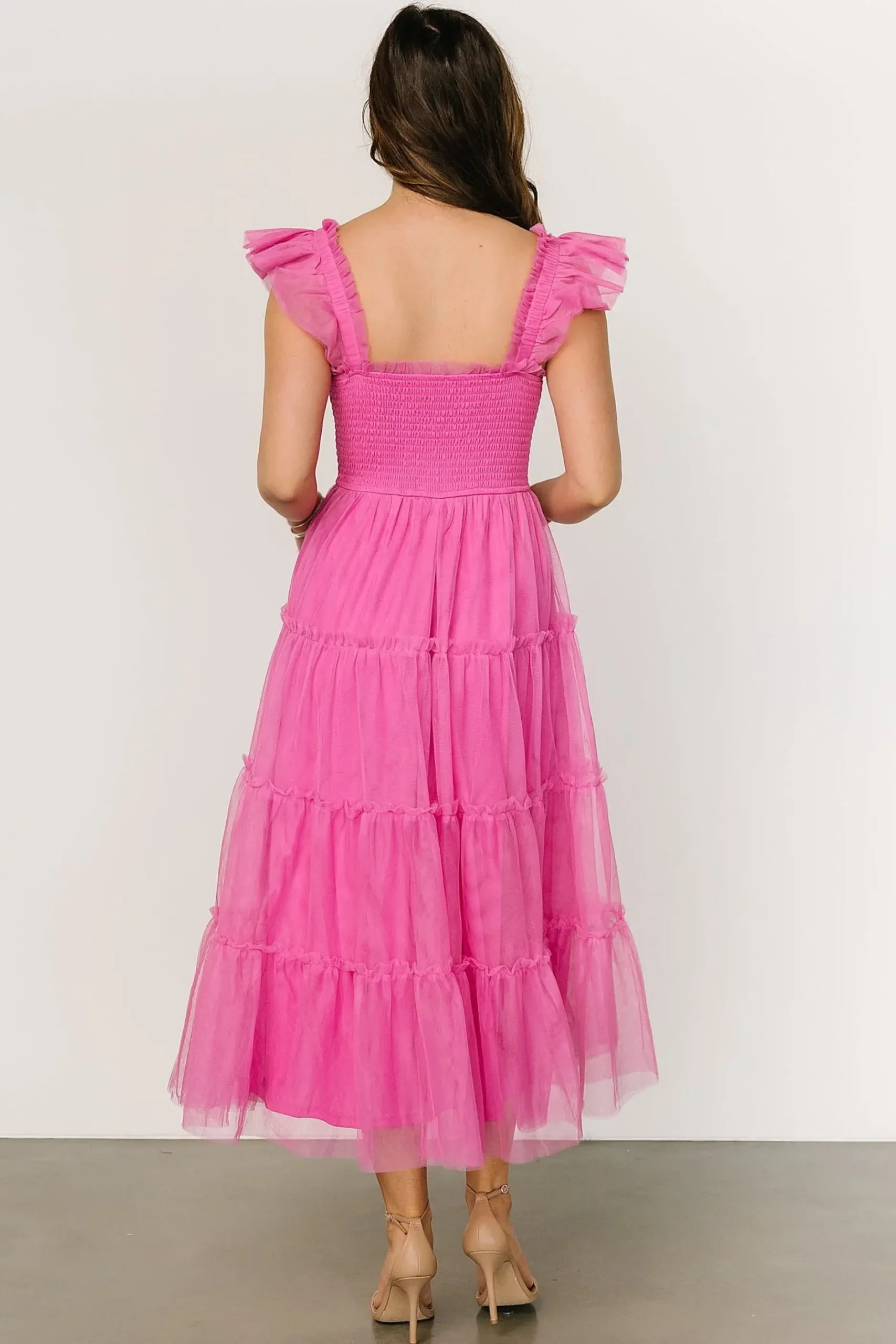 Baltic Born midi dresses|Mindi Tulle Midi Dress | Pink