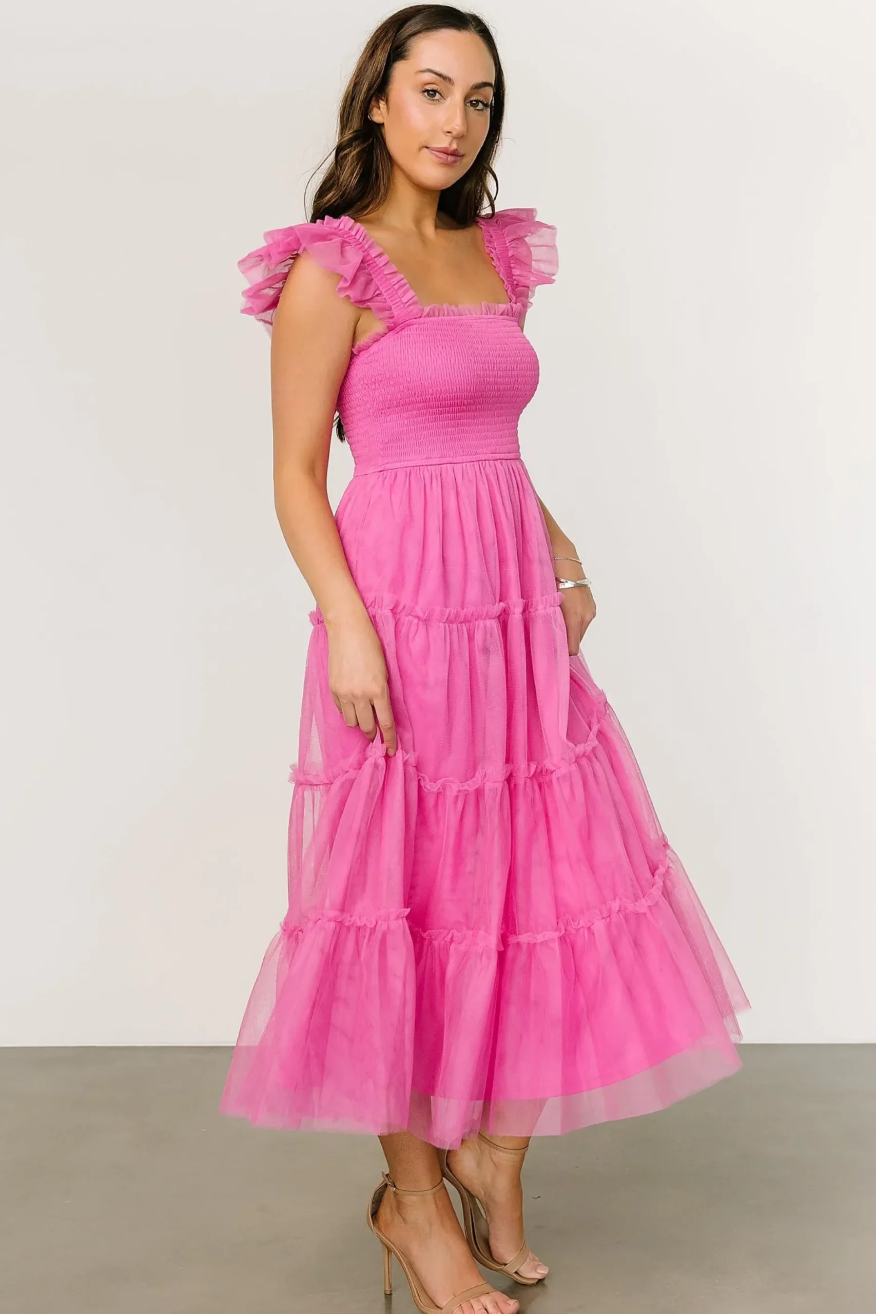 Baltic Born midi dresses|Mindi Tulle Midi Dress | Pink