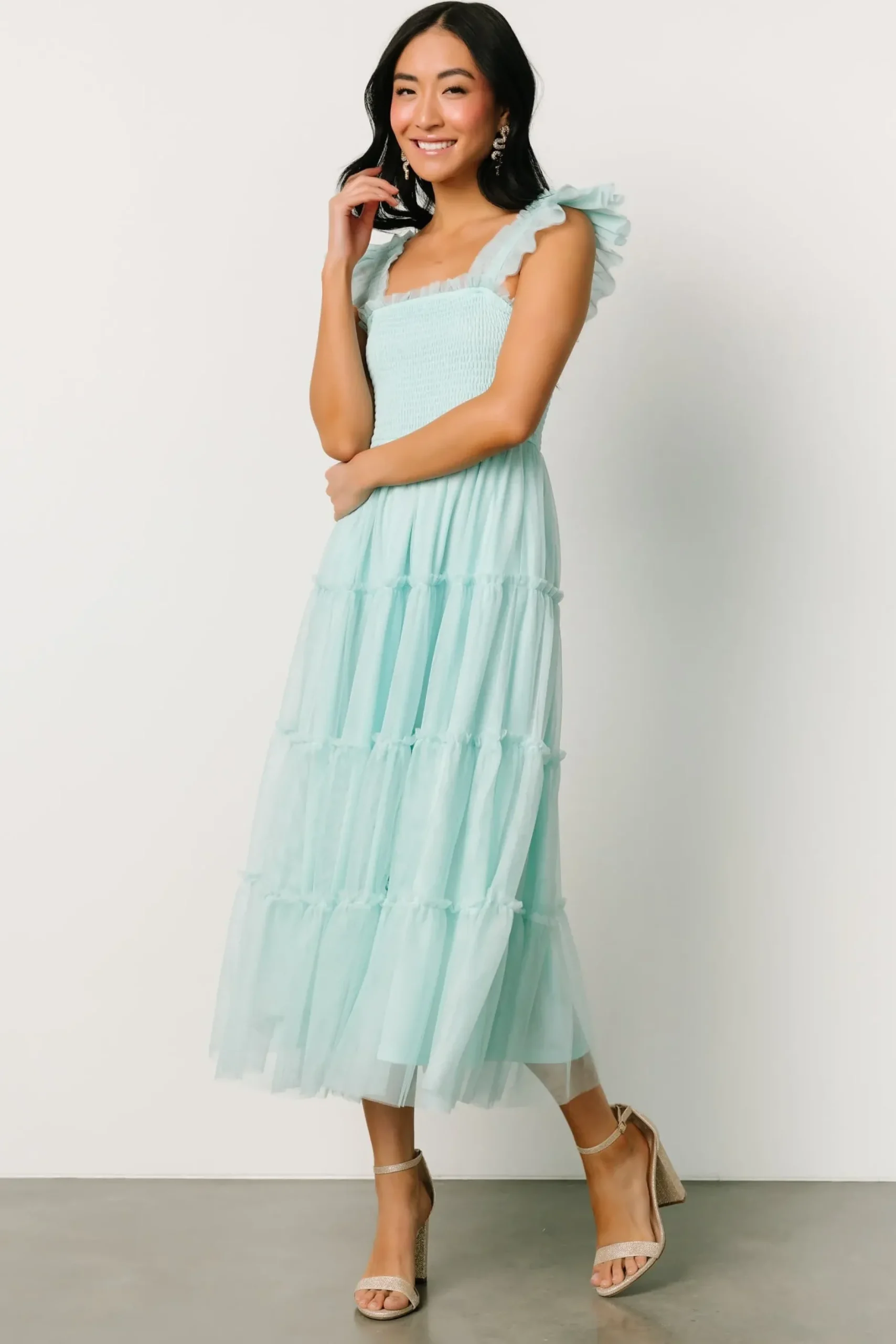 Baltic Born midi dresses|Mindi Tulle Midi Dress | Sea Blue