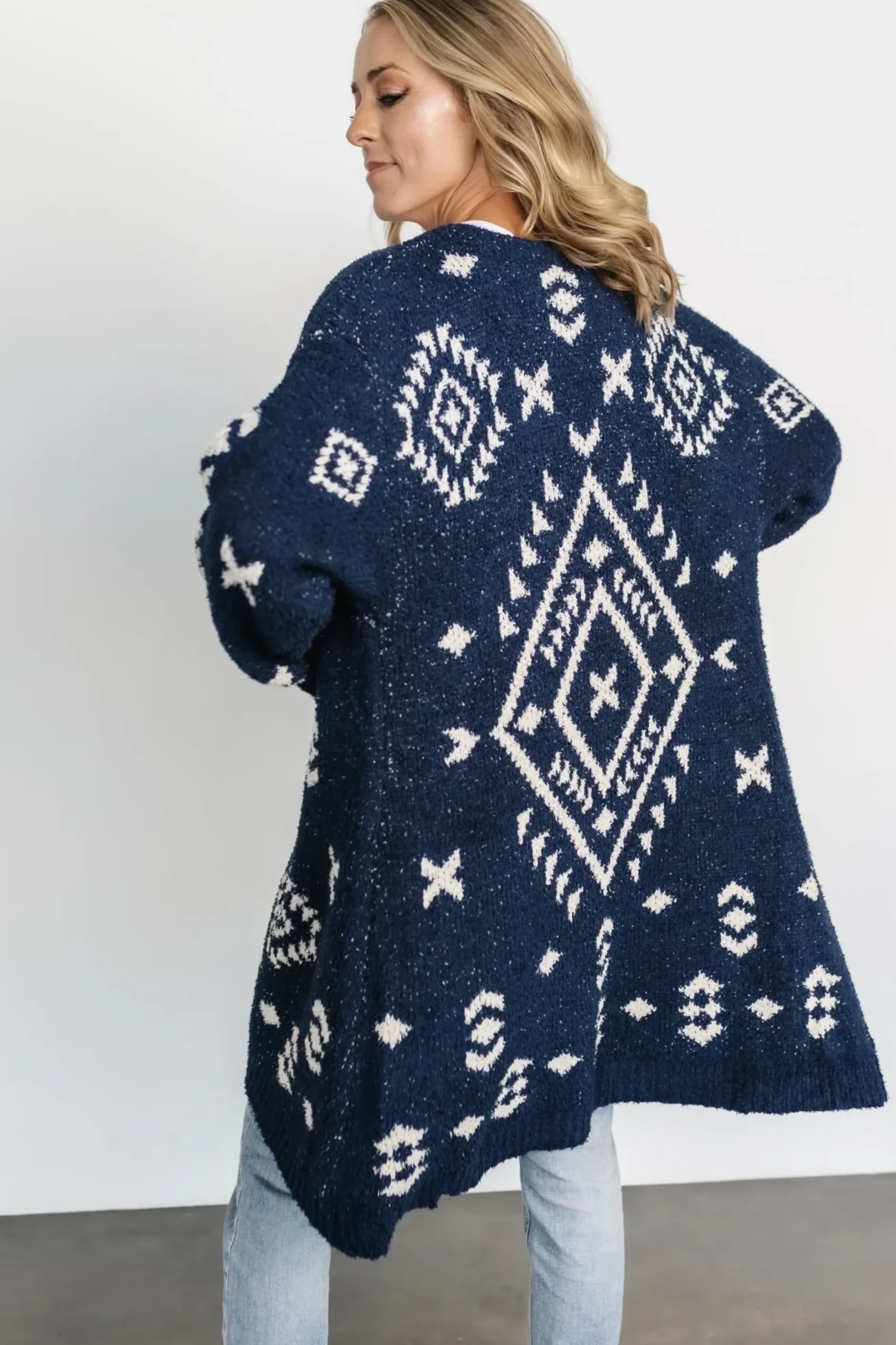 Baltic Born sweaters|cardigans|Missoula Oversized Cardigan | Navy + Ivory