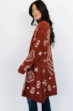 Baltic Born sweaters|cardigans|Missoula Oversized Cardigan | Rust + Beige