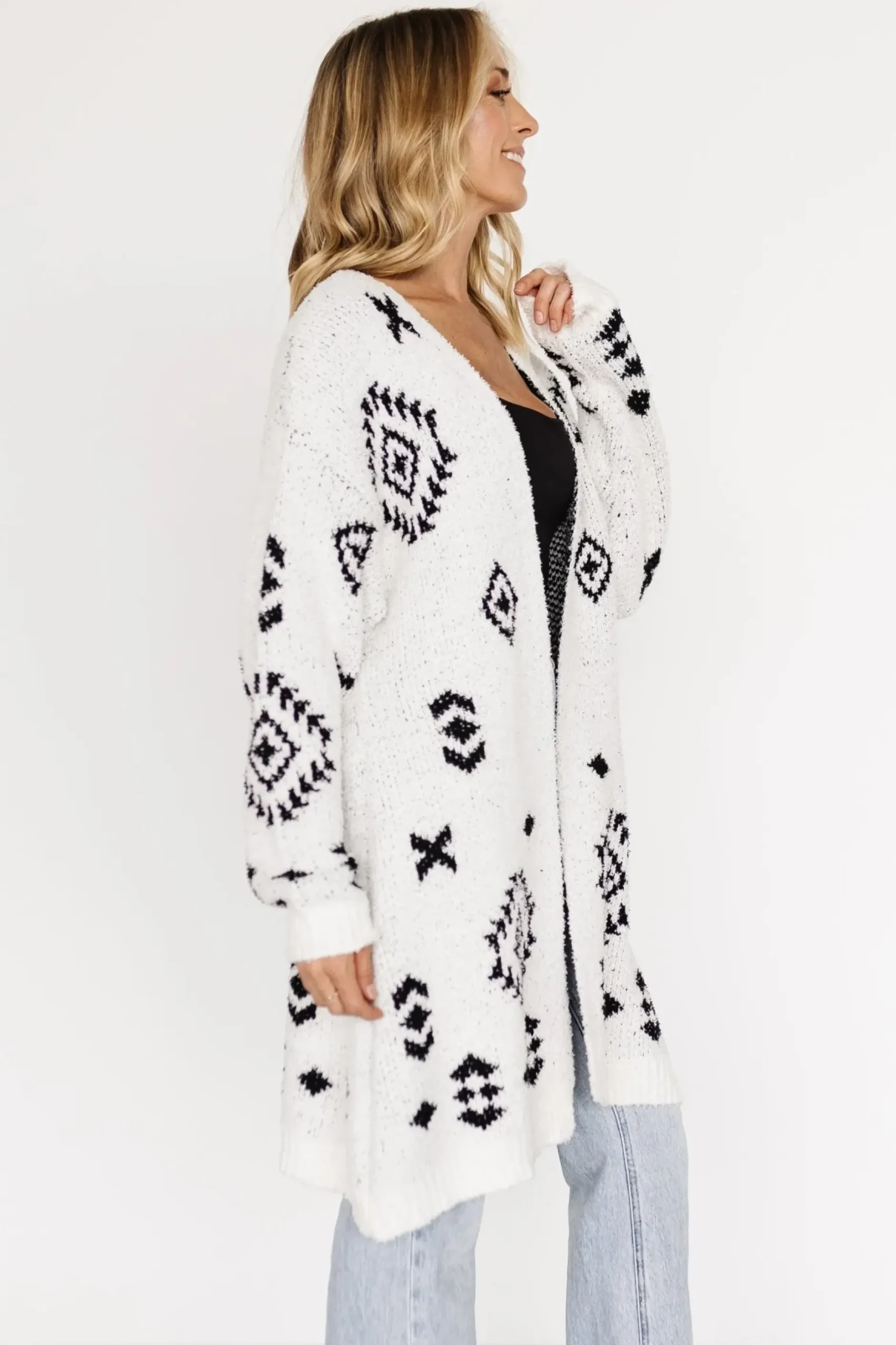 Baltic Born sweaters|cardigans|Missoula Oversized Cardigan | Off White + Black