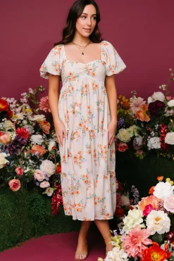 Baltic Born bump friendly|Molly Midi Dress | Cream Floral