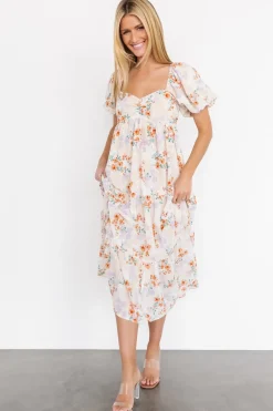 Baltic Born bump friendly|Molly Midi Dress | Cream Floral