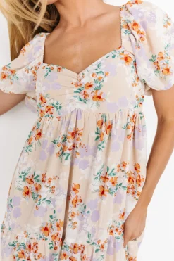Baltic Born bump friendly|Molly Midi Dress | Cream Floral