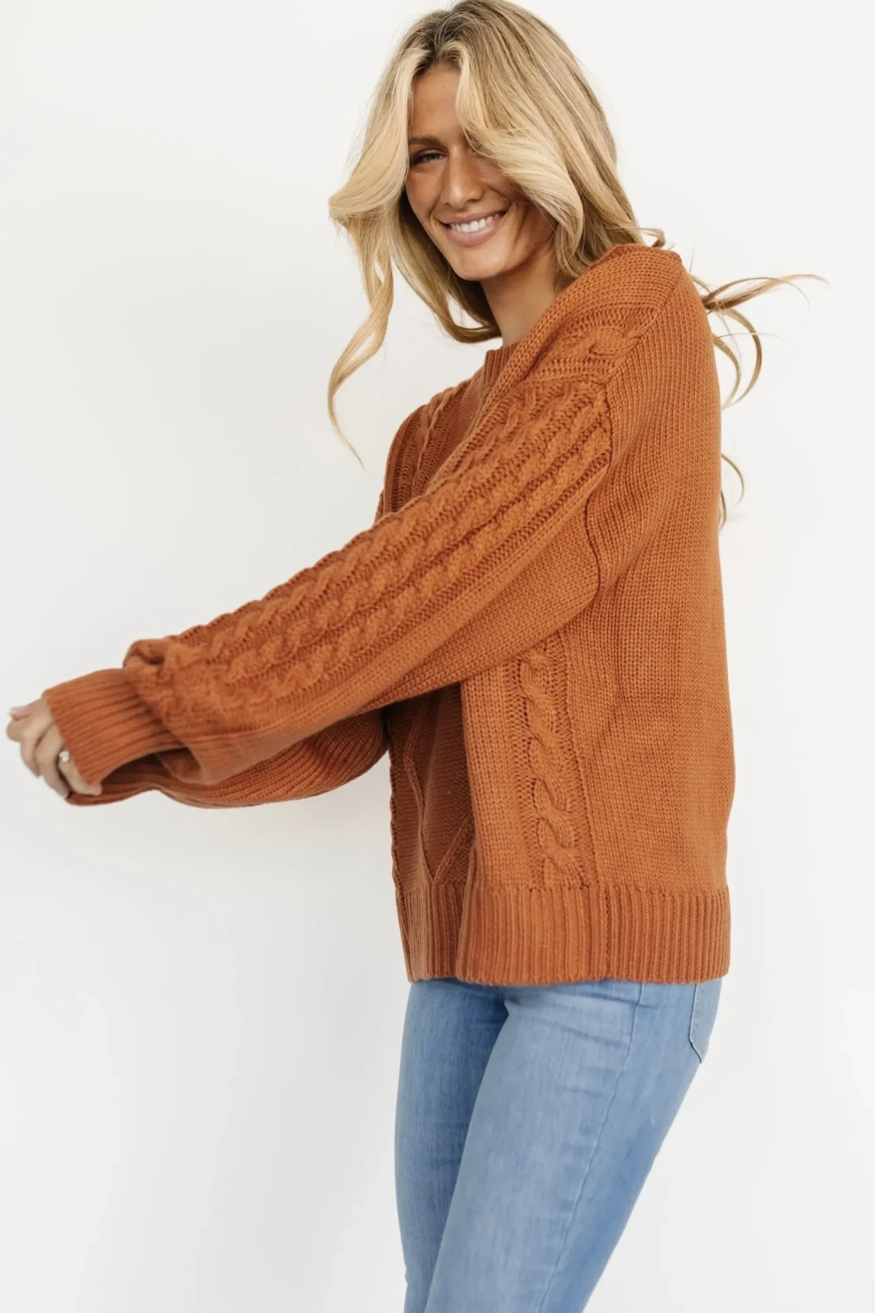 Baltic Born sweaters|EXTENDED SIZING|Mona Knit Sweater | Dark Camel