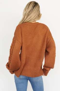 Baltic Born sweaters|EXTENDED SIZING|Mona Knit Sweater | Dark Camel