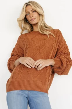 Baltic Born sweaters|EXTENDED SIZING|Mona Knit Sweater | Dark Camel