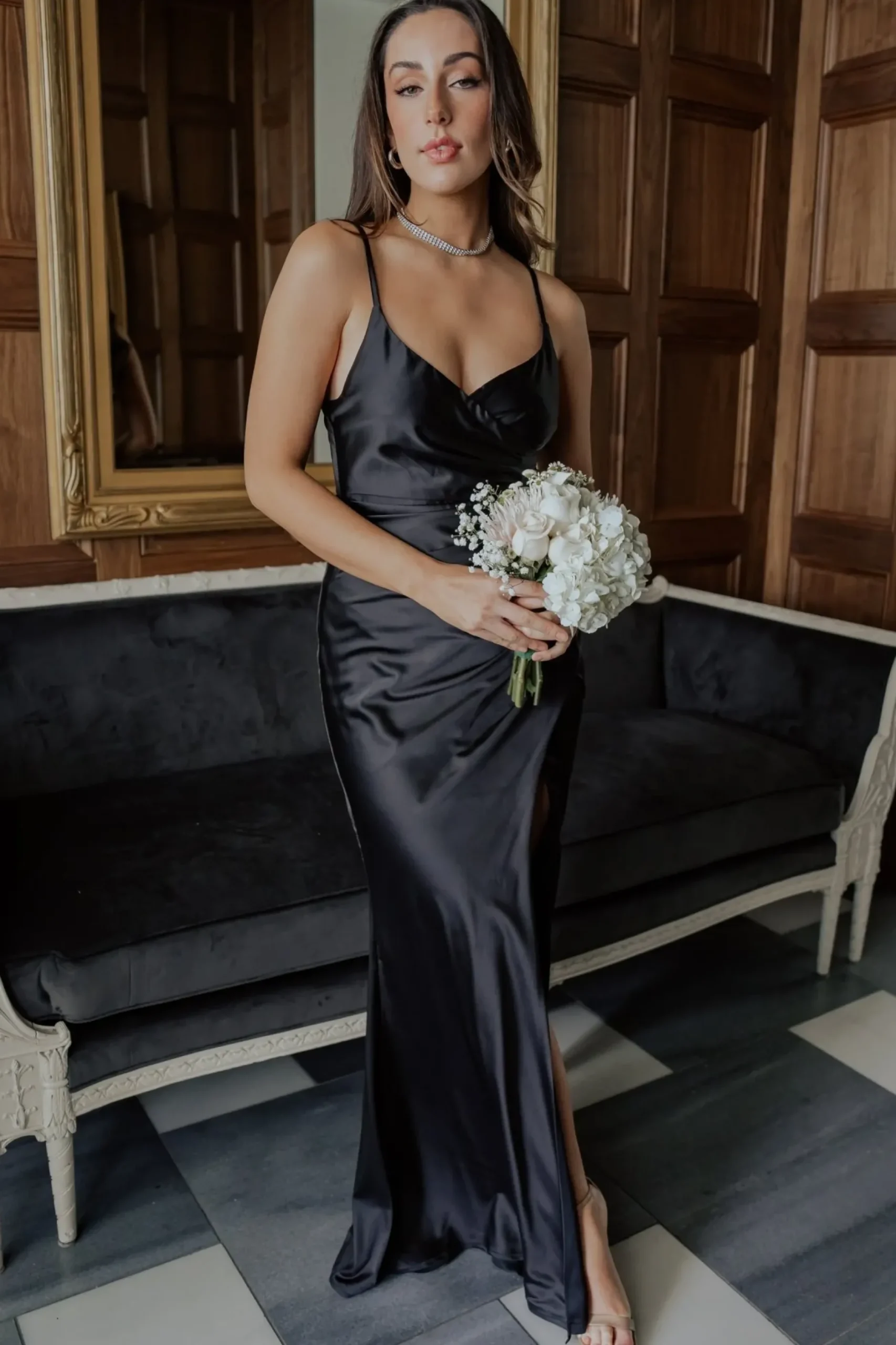Baltic Born COMING SOON|Monet Satin Gown | Black