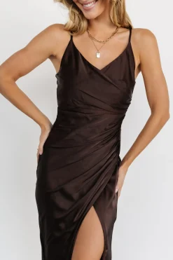 Baltic Born COMING SOON|Monet Satin Gown | Dark Brown