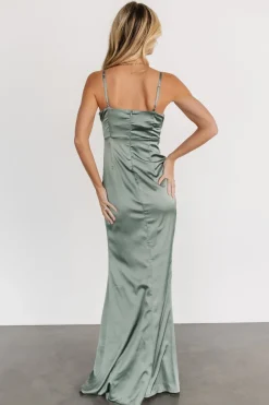 Baltic Born COMING SOON|Monet Satin Gown | Eucalyptus