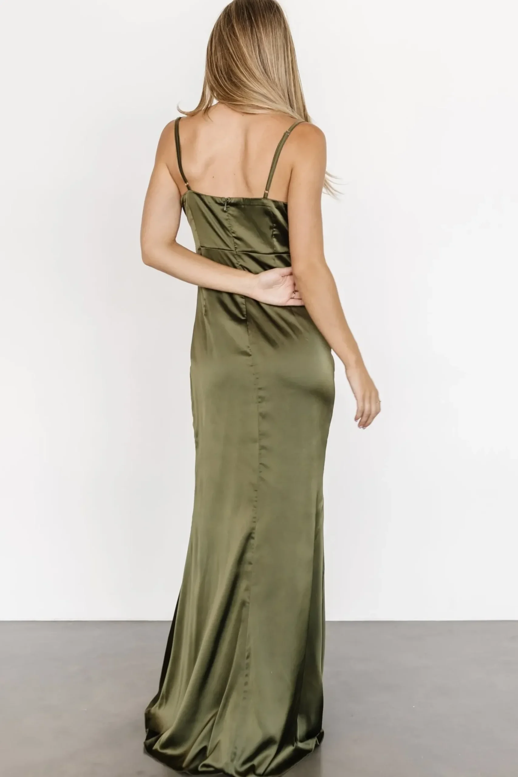 Baltic Born COMING SOON|Monet Satin Gown | Olive