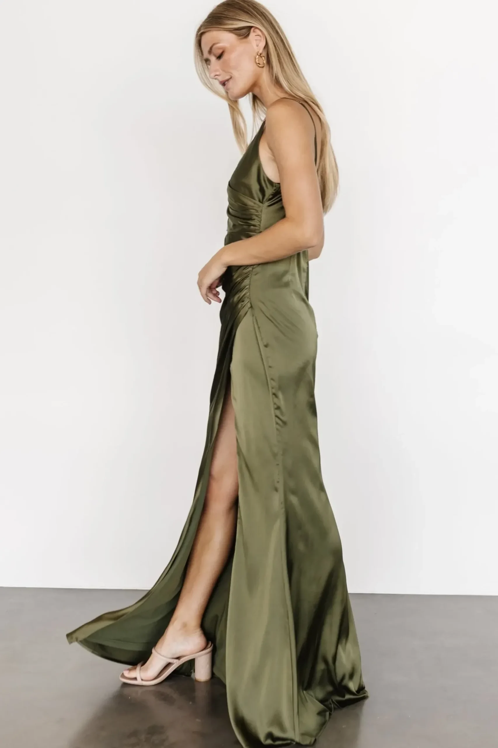 Baltic Born COMING SOON|Monet Satin Gown | Olive