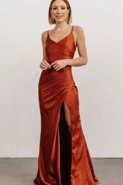 Baltic Born COMING SOON|Monet Satin Gown | Rust