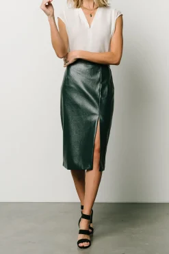 Baltic Born skirts|Montague Vegan Leather Skirt | Pine