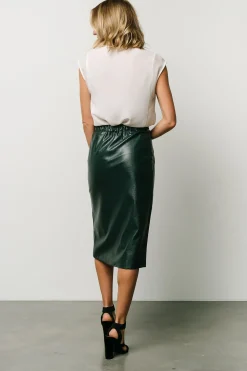 Baltic Born skirts|Montague Vegan Leather Skirt | Pine