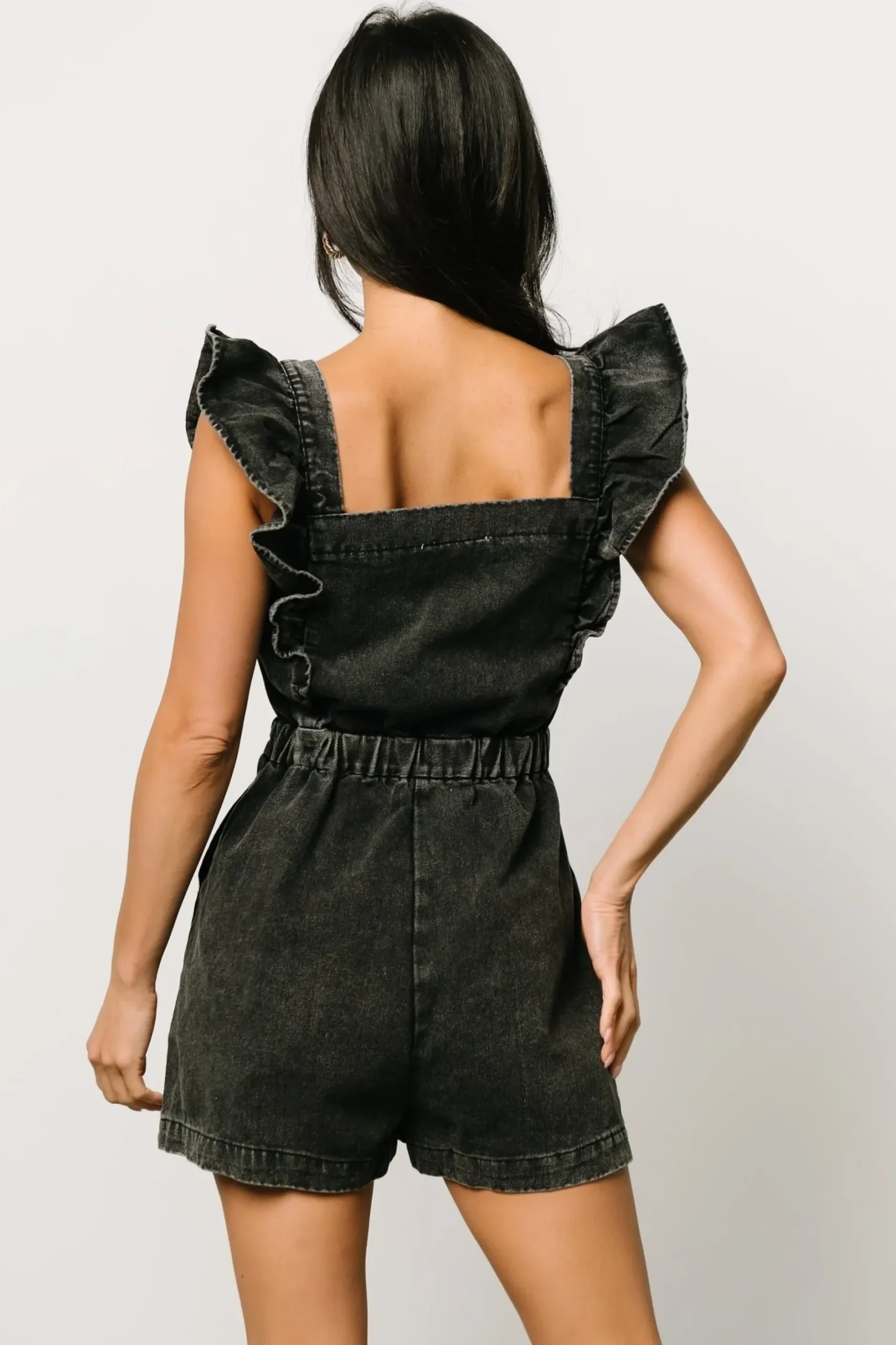 Baltic Born COMING SOON|Montgomery Denim Romper | Black