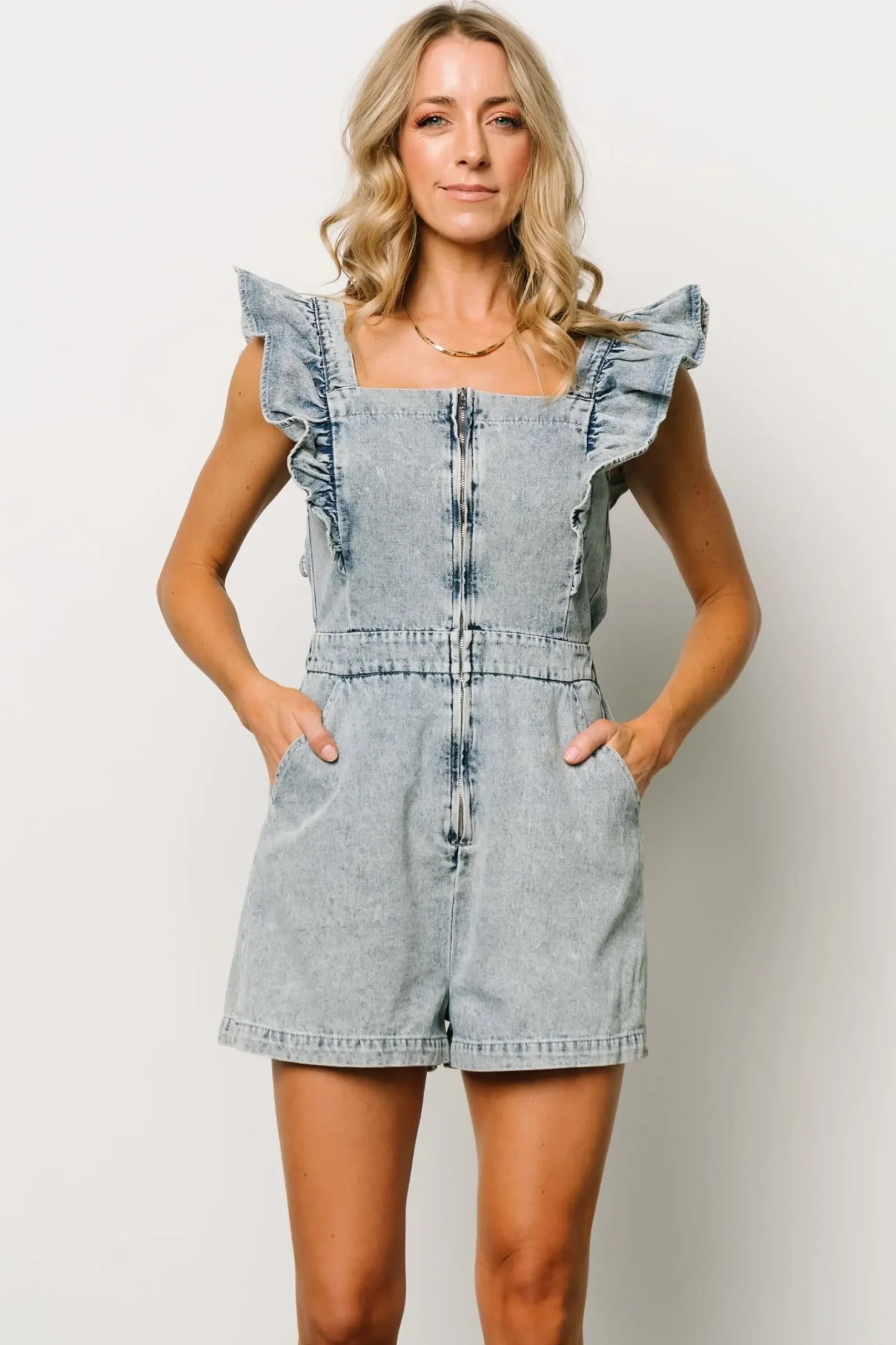 Baltic Born COMING SOON|Montgomery Denim Romper | Blue