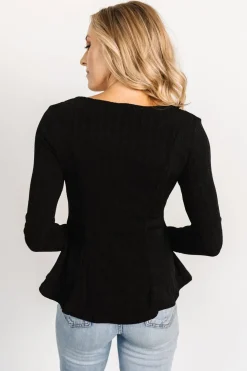 Baltic Born blouses + shirts|Murphy Square Neck Top | Black