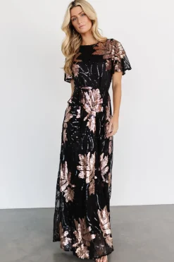 Baltic Born COMING SOON|Muse Sequin Maxi Dress | Black + Rose