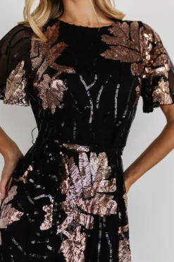 Baltic Born COMING SOON|Muse Sequin Maxi Dress | Black + Rose