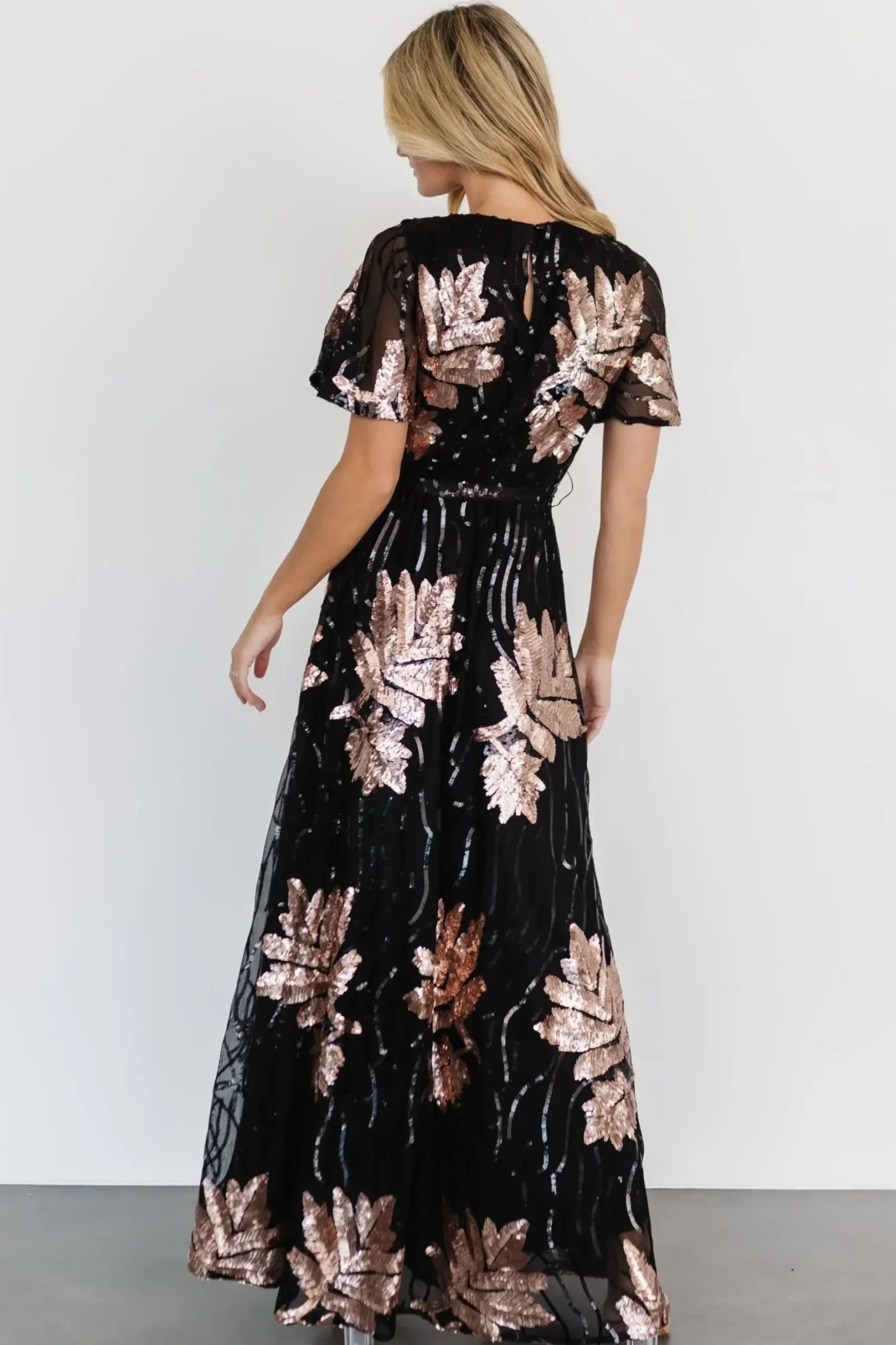 Baltic Born COMING SOON|Muse Sequin Maxi Dress | Black + Rose