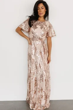 Baltic Born COMING SOON|Muse Sequin Maxi Dress | Rose Gold