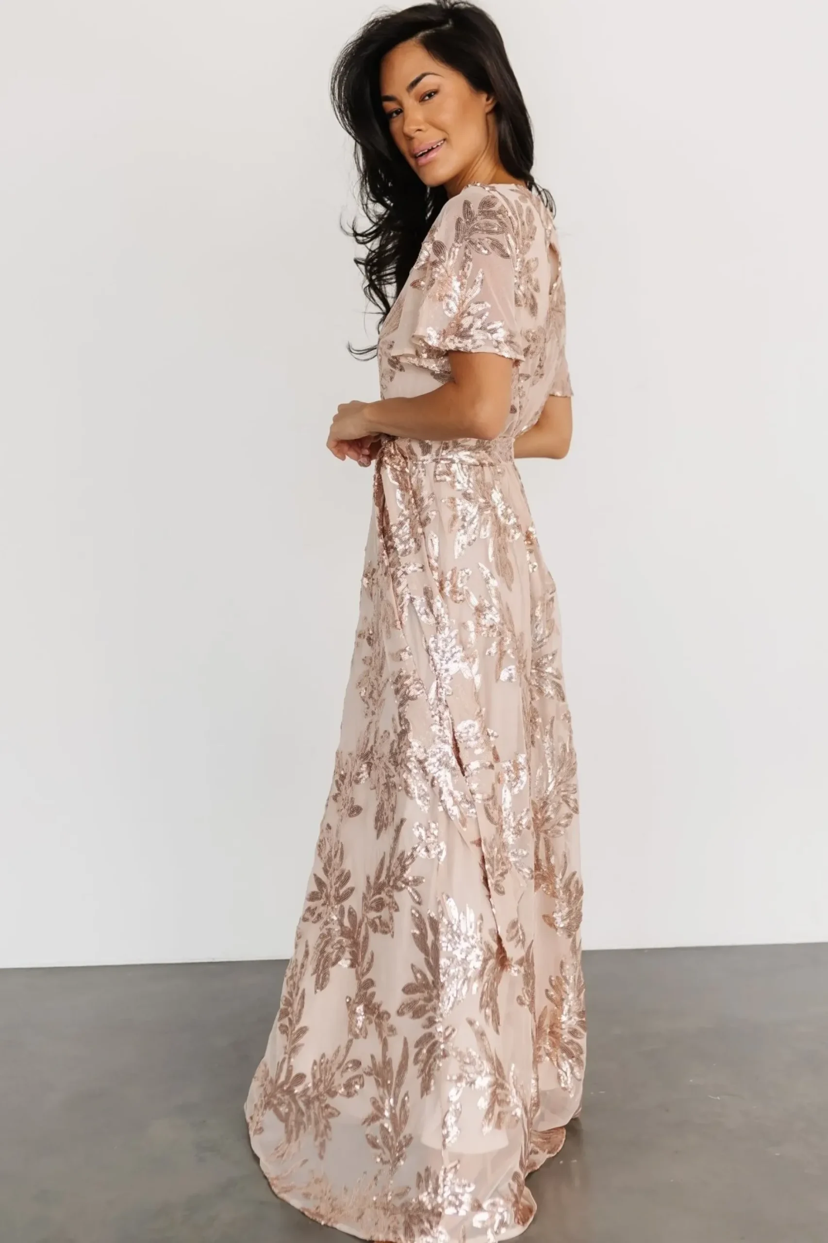Baltic Born COMING SOON|Muse Sequin Maxi Dress | Rose Gold