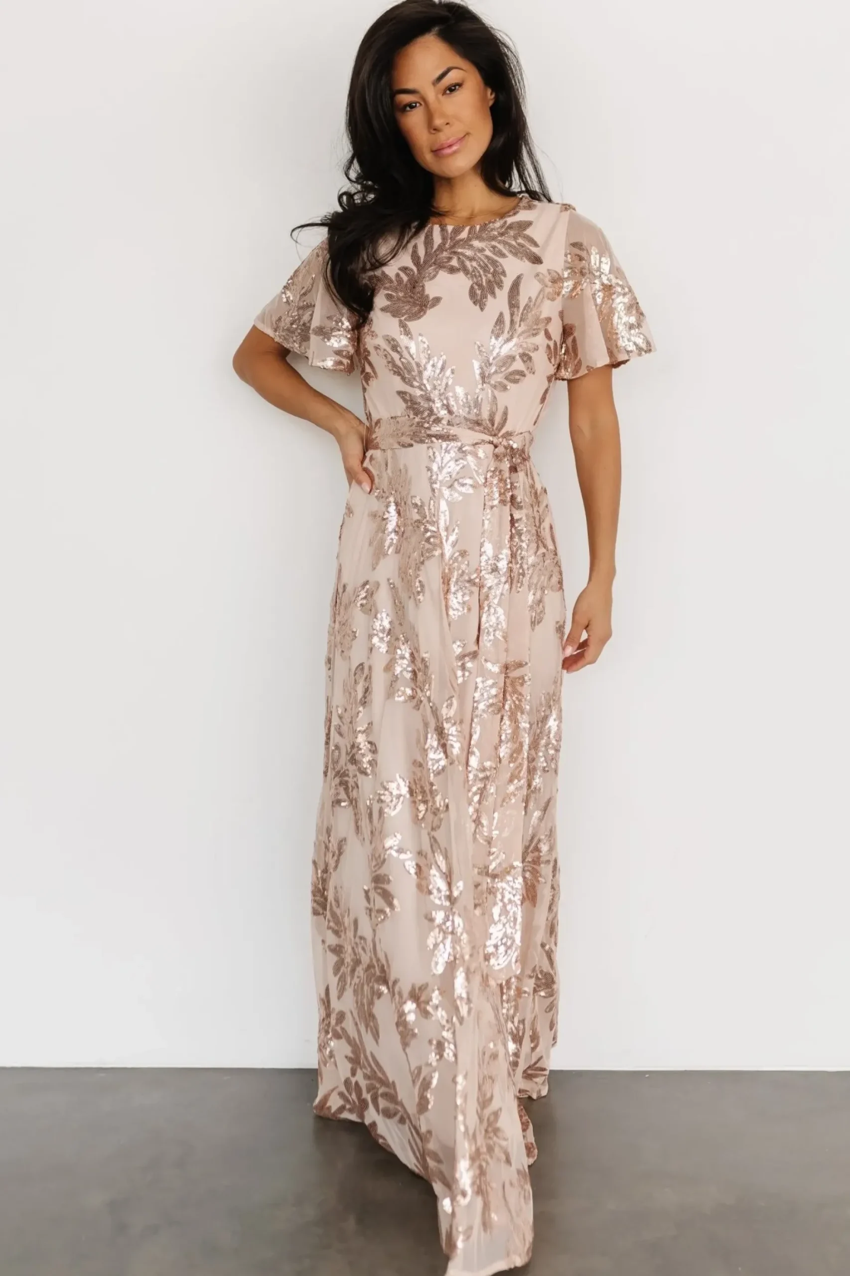 Baltic Born COMING SOON|Muse Sequin Maxi Dress | Rose Gold