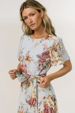 Baltic Born BEST SELLERS|Naomi Short Sleeve Maxi Dress | Blue Multi Floral