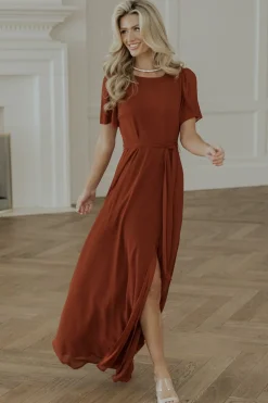 Baltic Born BEST SELLERS|Naomi Short Sleeve Maxi Dress | Cinnamon
