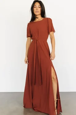 Baltic Born BEST SELLERS|Naomi Short Sleeve Maxi Dress | Cinnamon