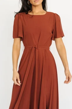 Baltic Born BEST SELLERS|Naomi Short Sleeve Maxi Dress | Cinnamon