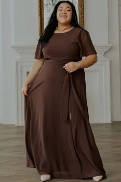 Baltic Born BEST SELLERS|Naomi Short Sleeve Maxi Dress | Espresso