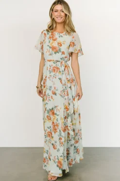 Baltic Born BEST SELLERS|Naomi Short Sleeve Maxi Dress | Sage Floral