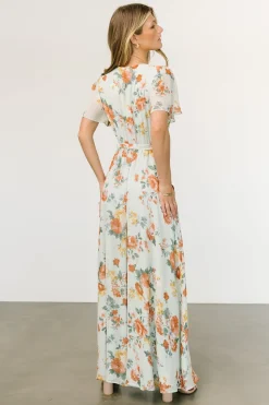 Baltic Born BEST SELLERS|Naomi Short Sleeve Maxi Dress | Sage Floral