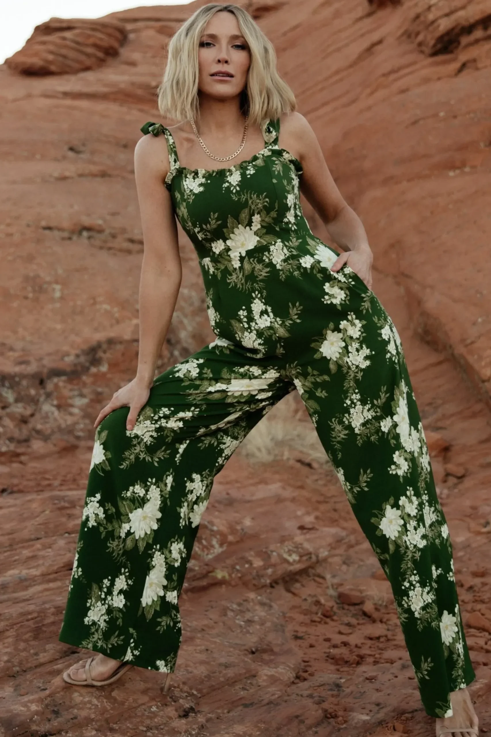 Baltic Born JUMPSUITS + ROMPERS|Naples Sleeveless Jumpsuit | Olive Multi