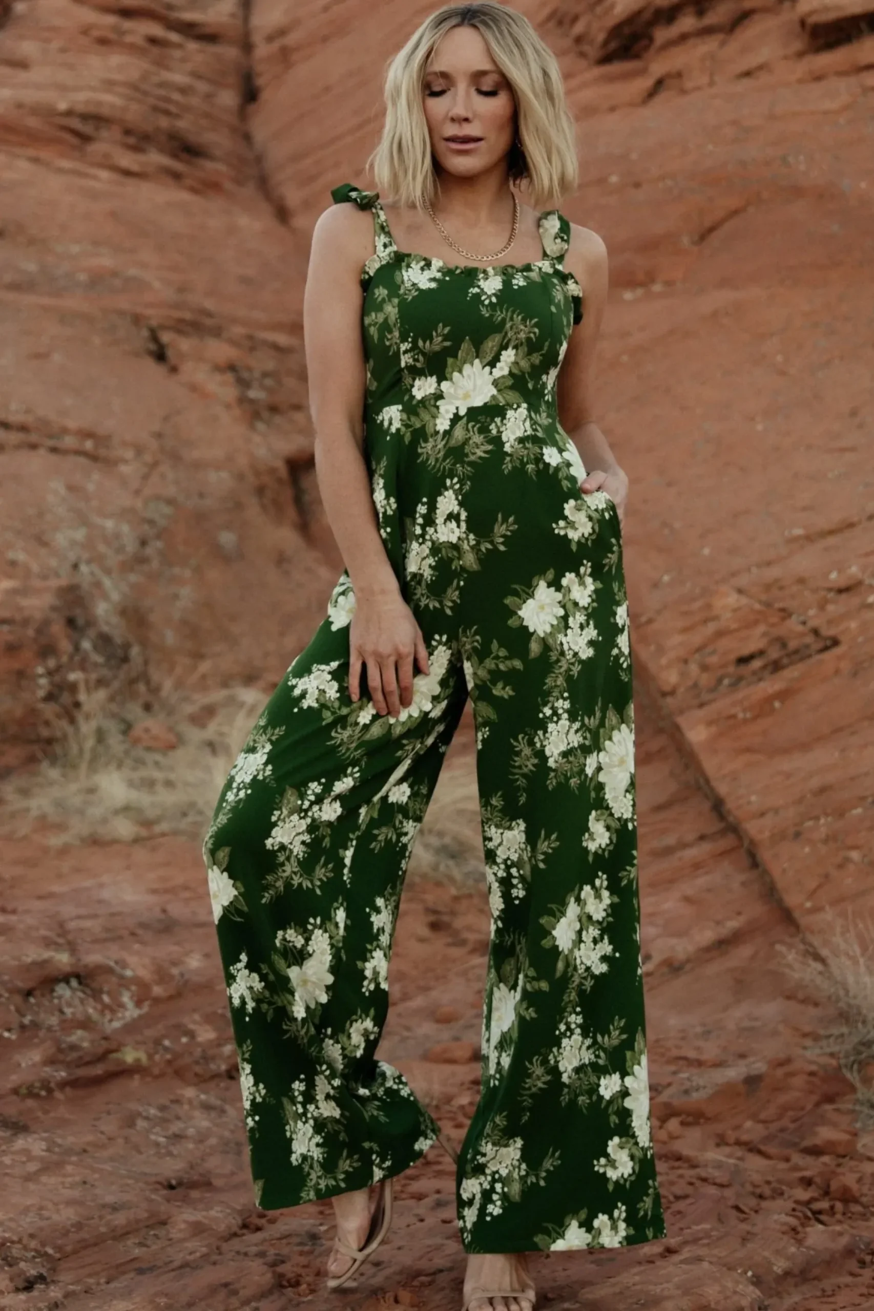 Baltic Born JUMPSUITS + ROMPERS|Naples Sleeveless Jumpsuit | Olive Multi