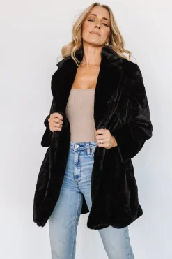 Baltic Born outerwear|Narla Faux Fur Coat | Black