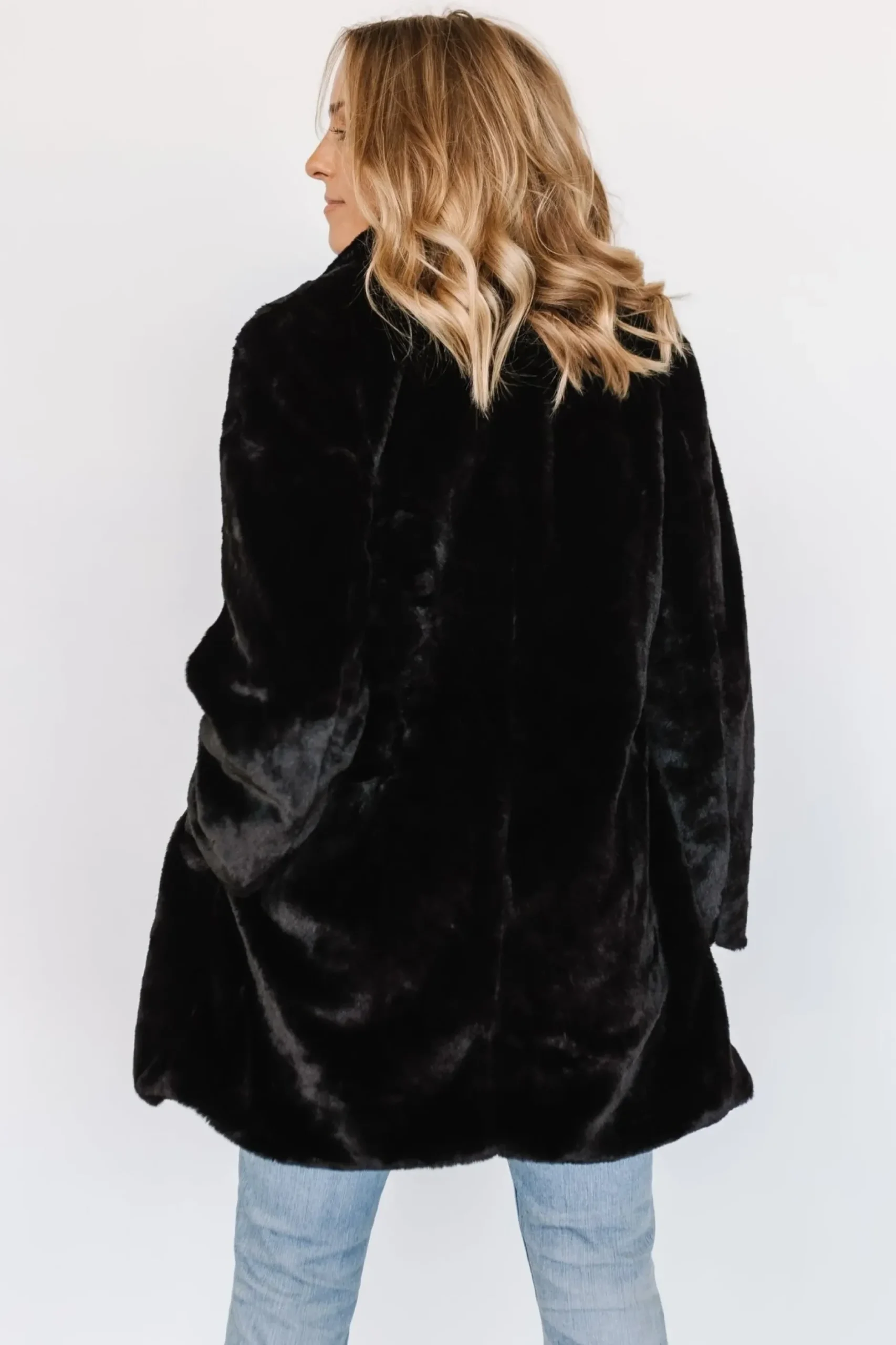 Baltic Born outerwear|Narla Faux Fur Coat | Black