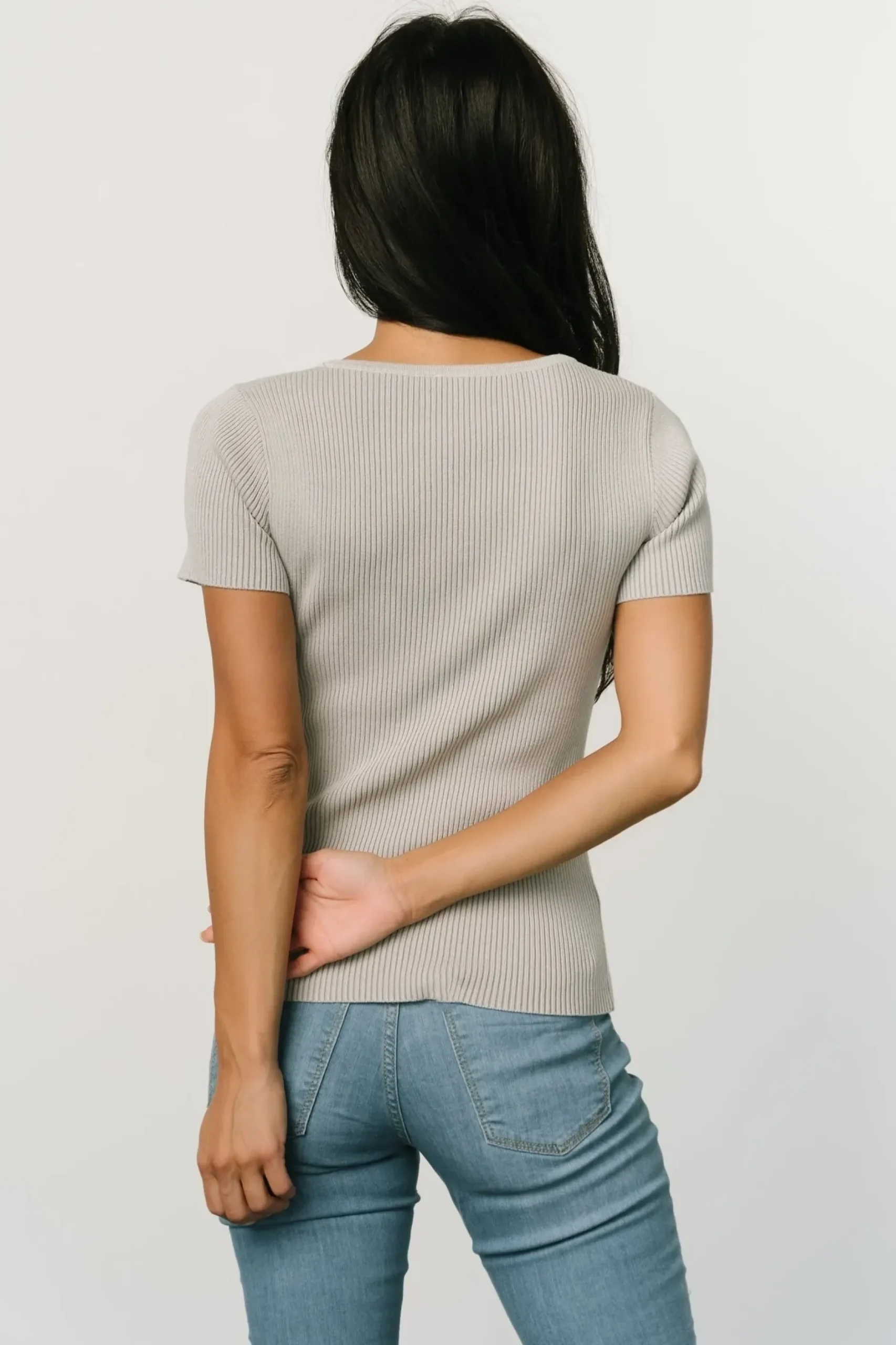 Baltic Born blouses + shirts|Nico Ribbed Top | Gray