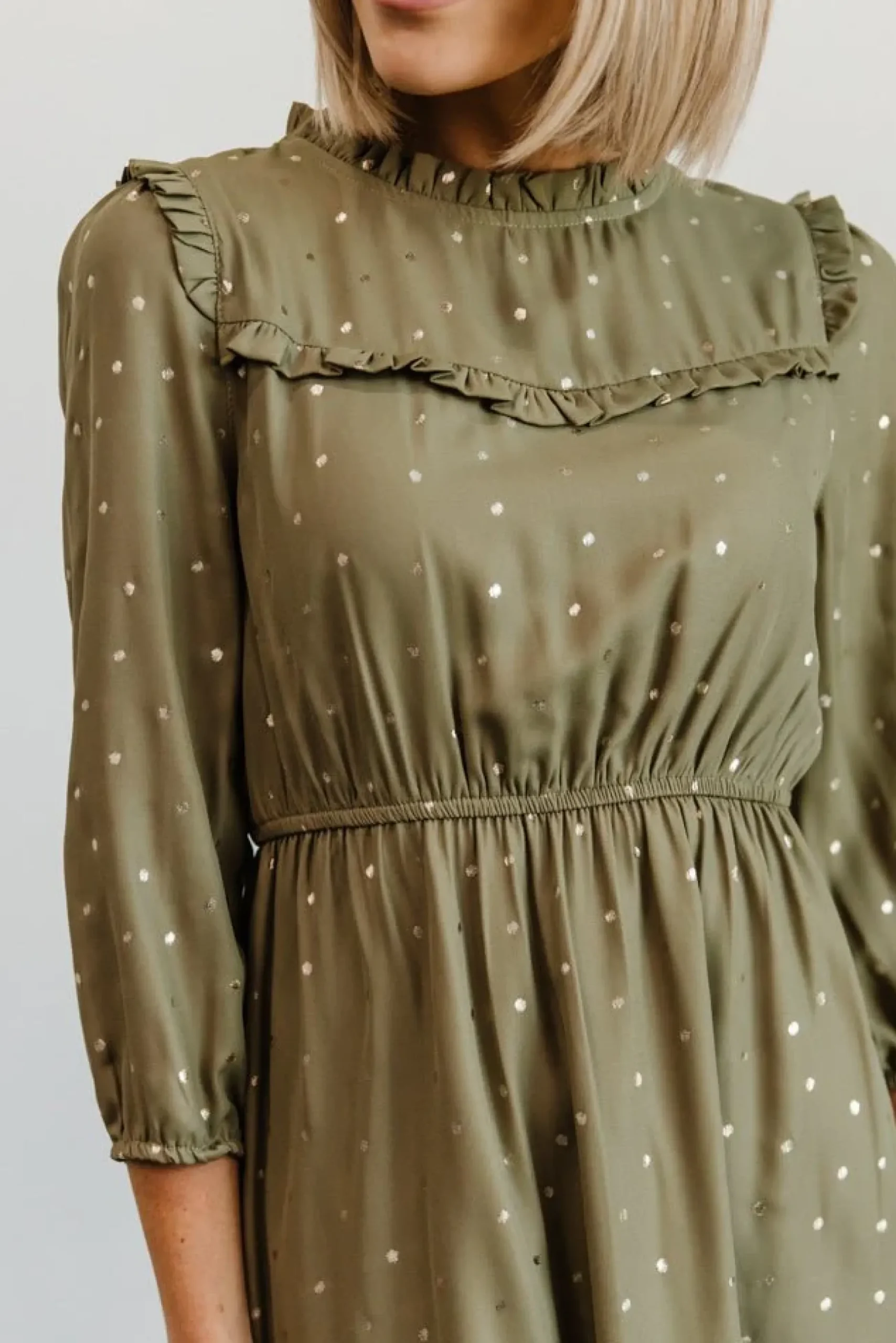 Baltic Born midi dresses|Nixon Pintuck Ruffle Midi Dress | Green