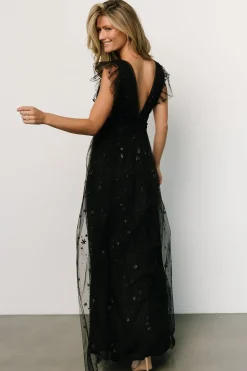 Baltic Born tulle styles|Nova Shimmer Maxi Dress | Black