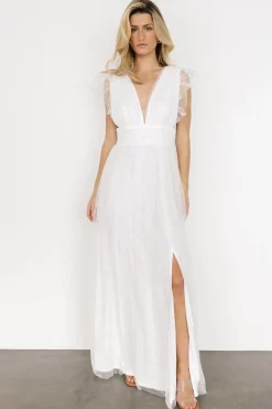 Baltic Born tulle styles|Nova Shimmer Maxi Dress | White