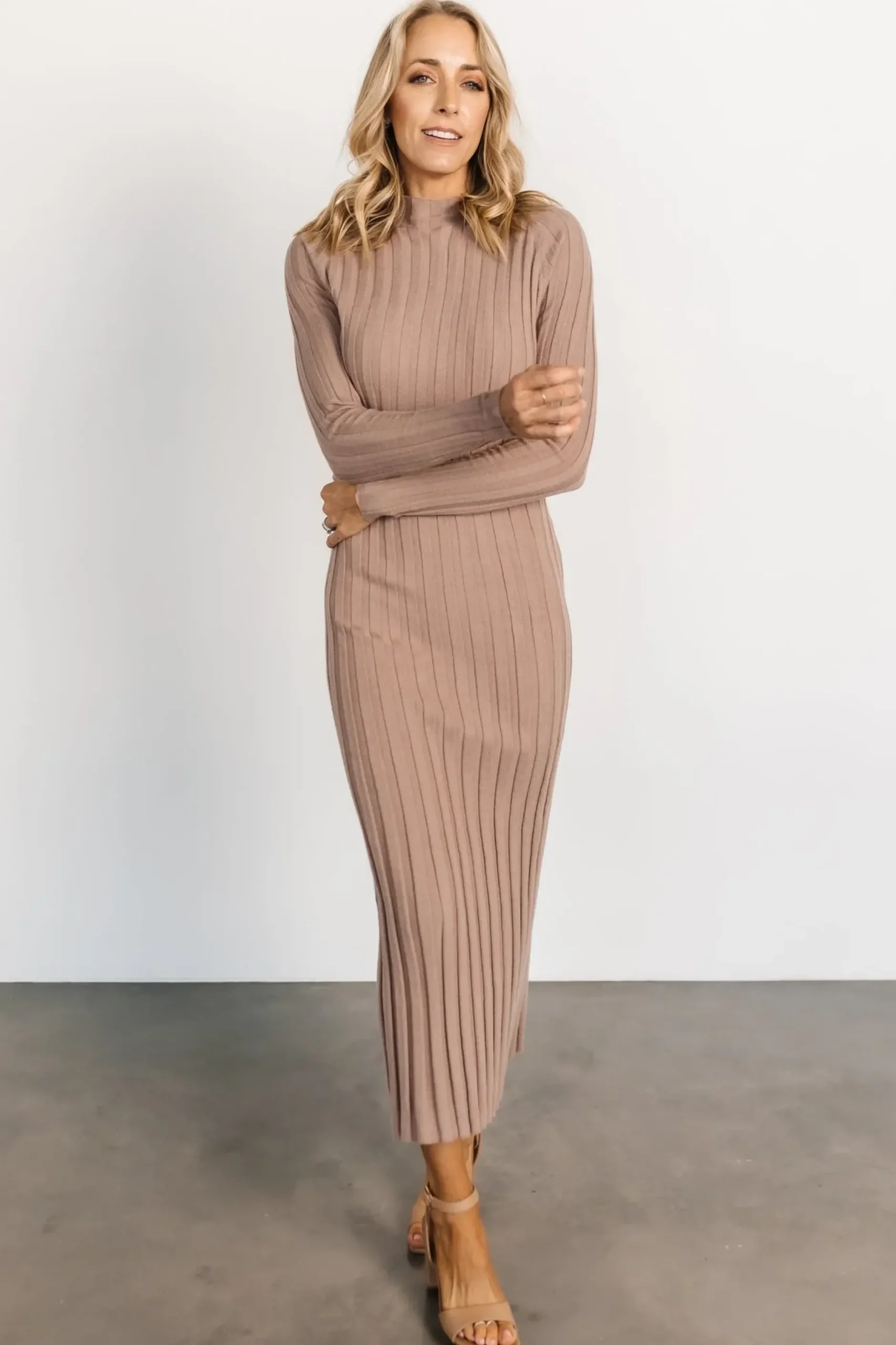 Baltic Born maxi dresses|TOPS|Oliver Ribbed Sweater Dress | Mocha