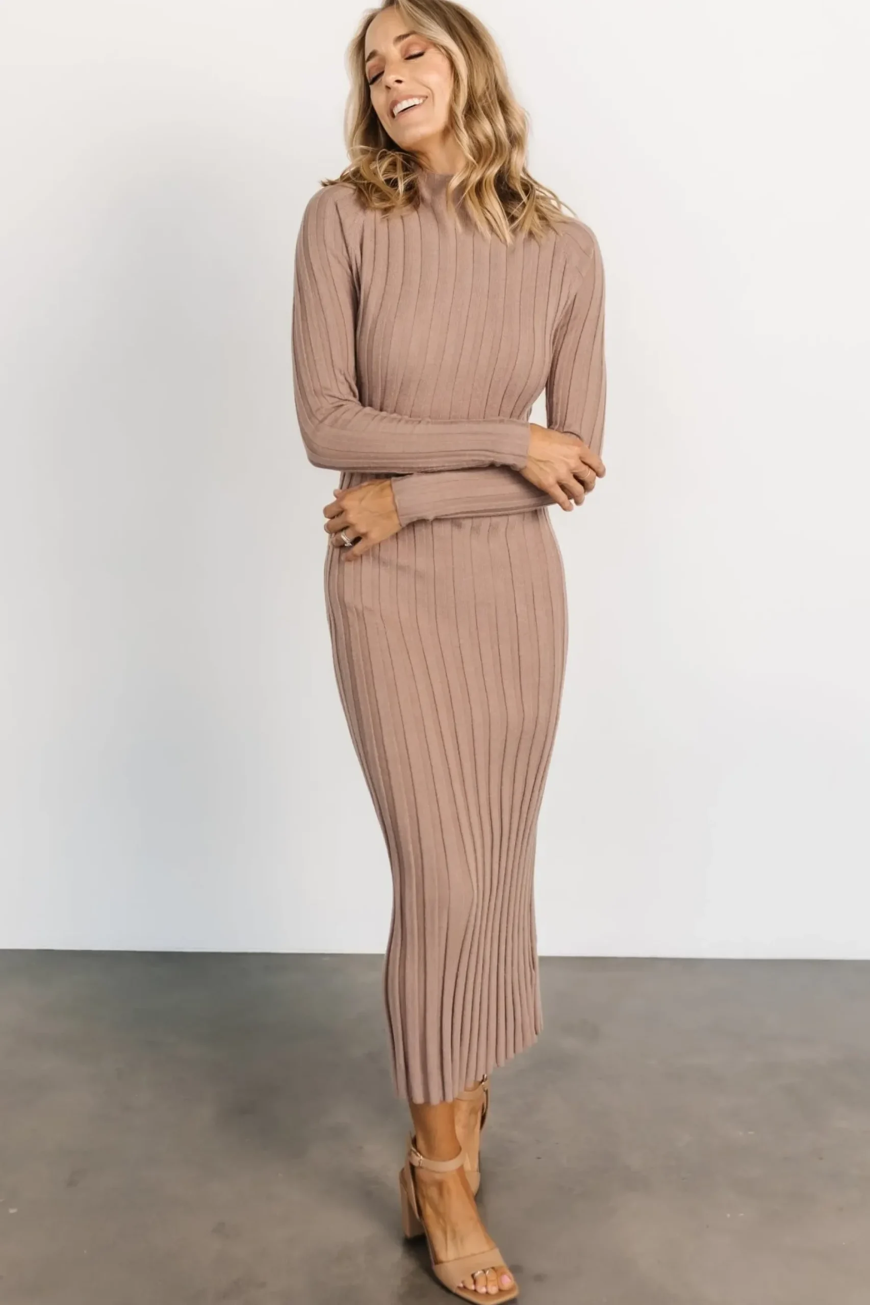 Baltic Born maxi dresses|TOPS|Oliver Ribbed Sweater Dress | Mocha